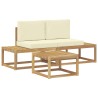 Ensemble de canapés d'extérieur 3 pcs Blanc et crème Polyester 583992583992