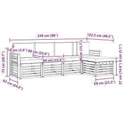 Ensemble de canapés d'extérieur 5 pcs Blanc et crème 583998583998