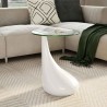 Table basse avec dessus de table en verre rond Blanc brillant  584003584003
