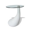 Table basse avec dessus de table en verre rond Blanc brillant  584003584003