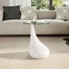 Table basse avec dessus de table en verre rond Blanc brillant  584003584003