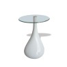 Table basse avec dessus de table en verre rond Blanc brillant  584003584003
