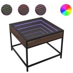 Table basse avec LED Infinity chêne marron 50x50x41 cm 584004584004