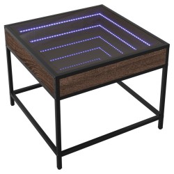 Table basse avec LED Infinity chêne marron 50x50x41 cm 584004584004