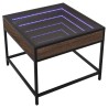 Table basse avec LED Infinity chêne marron 50x50x41 cm 584004584004