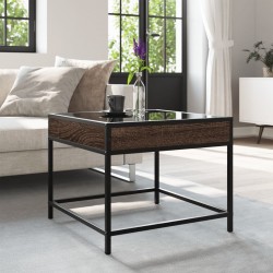 Table basse avec LED Infinity chêne marron 50x50x41 cm 584004584004