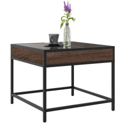 Table basse avec LED Infinity chêne marron 50x50x41 cm 584004584004