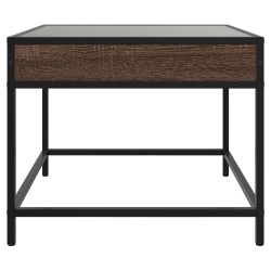 Table basse avec LED Infinity chêne marron 50x50x41 cm 584004584004