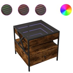 Table basse avec LED Infinity chêne fumé 50x50x51 cm 584005584005