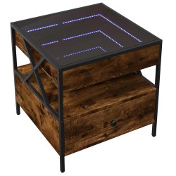 Table basse avec LED Infinity chêne fumé 50x50x51 cm 584005584005