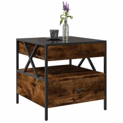 Table basse avec LED Infinity chêne fumé 50x50x51 cm 584005584005