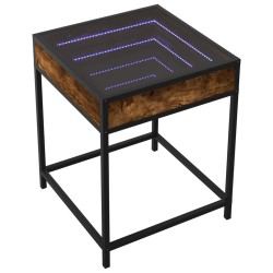 Table basse avec LED Infinity chêne fumé 40x40x51 cm 584006584006