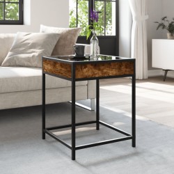 Table basse avec LED Infinity chêne fumé 40x40x51 cm 584006584006