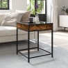 Table basse avec LED Infinity chêne fumé 40x40x51 cm 584006584006