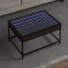 Table basse avec LED infini chêne marron 70x50x41 cm 584007584007