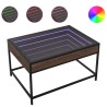 Table basse avec LED infini chêne marron 70x50x41 cm 584007584007