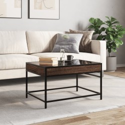 Table basse avec LED infini chêne marron 70x50x41 cm 584007584007