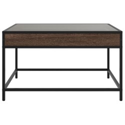 Table basse avec LED infini chêne marron 70x50x41 cm 584007584007