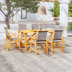 Ensemble à manger de jardin 7 pcs Bois d'acacia solide 584008584008