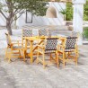 Ensemble à manger de jardin 7 pcs Bois d'acacia solide 584008584008
