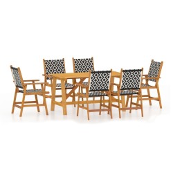 Ensemble à manger de jardin 7 pcs Bois d'acacia solide 584008584008