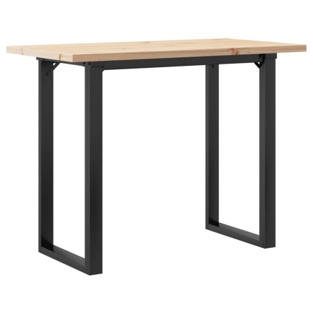 Table à manger cadre en O 100x50x75,5 cm bois pin massif acier 584013584013