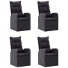 Ensemble à manger de jardin 5 pcs Noir 584017584017
