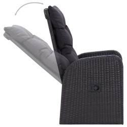 Ensemble à manger de jardin 5 pcs Noir 584017584017