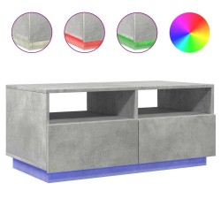 Table basse avec lumières LED gris béton 90x49x40 cm 584018584018