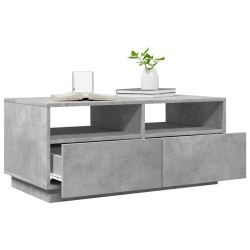 Table basse avec lumières LED gris béton 90x49x40 cm 584018584018