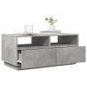 Table basse avec lumières LED gris béton 90x49x40 cm 584018584018
