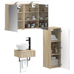 Ensemble d'armoire de salle de bain 4 pcs Chêne Sonoma 584023584023