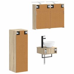 Ensemble d'armoire de salle de bain 4 pcs Chêne Sonoma 584023584023