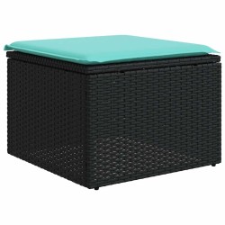 Ensemble de canapé de jardin 8 pcs avec coussins noir résine tressée 584025584025