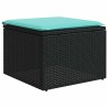 Ensemble de canapé de jardin 8 pcs avec coussins noir résine tressée 584025584025