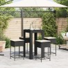 Ensemble de bar de jardin 5 pcs avec coussins noir poly rotin 584030584030