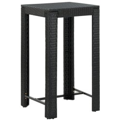 Ensemble de bar de jardin 5 pcs avec coussins noir poly rotin 584030584030