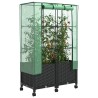 Jardinière de jardin avec couverture de serre et roues 2 pc PP 584035584035
