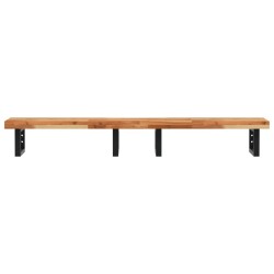 Étagère de vasque murale acier et bois massif d'acacia 584036584036