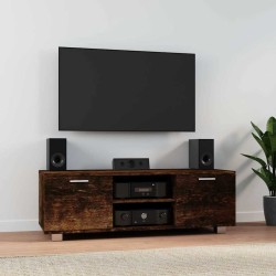 Meuble TV Chêne fumé 120x40,5x35 cm Bois d'ingénierie 584038584038