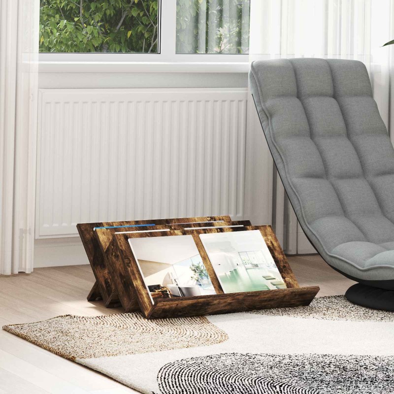 Étagère à magazines avec étagère Chêne fumé 65 x 53 x 28,5 cm 584044584044