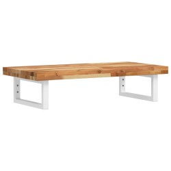 Étagère de vasque murale acier et bois massif d'acacia 584047584047