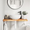 Étagère de vasque murale acier et bois massif d'acacia 584047584047