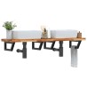 Étagère de vasque murale acier et bois massif d'acacia 584048584048