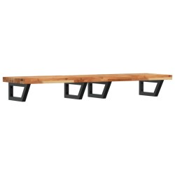 Étagère de vasque murale acier et bois massif d'acacia 584048584048