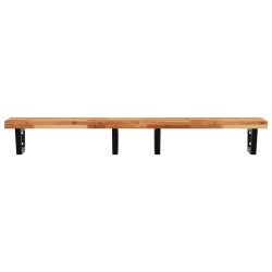 Étagère de vasque murale acier et bois massif d'acacia 584048584048