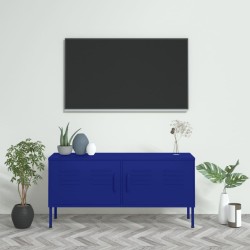 Meuble TV Bleu marine 105x35x50 cm Acier 584051584051