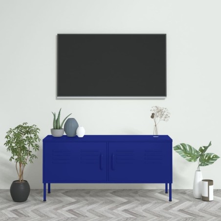 Meuble TV Bleu marine 105x35x50 cm Acier 584051584051