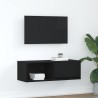 Meuble TV chêne noir 80x31x25,5 cm bois d'ingénierie 584052584052