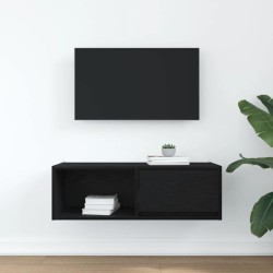 Meuble TV chêne noir 80x31x25,5 cm bois d'ingénierie 584052584052